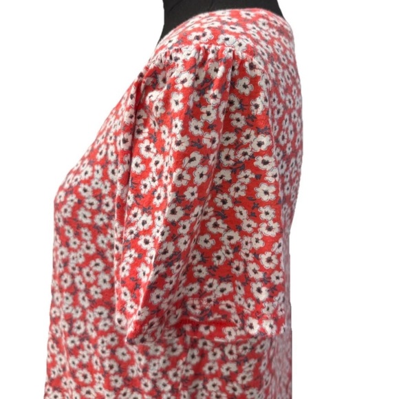 Lucky Brand Women's Multicolor Floral Short Sleeve Top, Size Medium - Picture 6 of 15